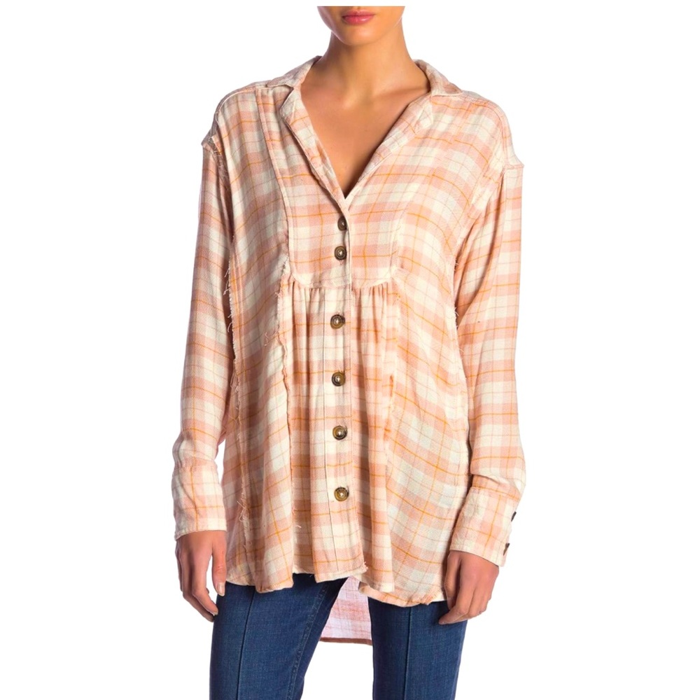 Free People All About the Plaid button down